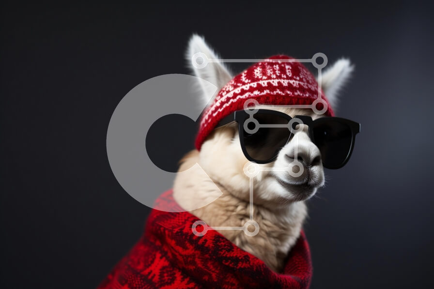 Intra Συλλεκτικό Ξύλινο Παζλ Plywood  4mm - Μοντέρνο λάμα με γυαλιά ηλίου και καπέλο Σε Ξύλινο Κουτί - Διαστάσεις: 10x10 cm – 25 κομμάτια