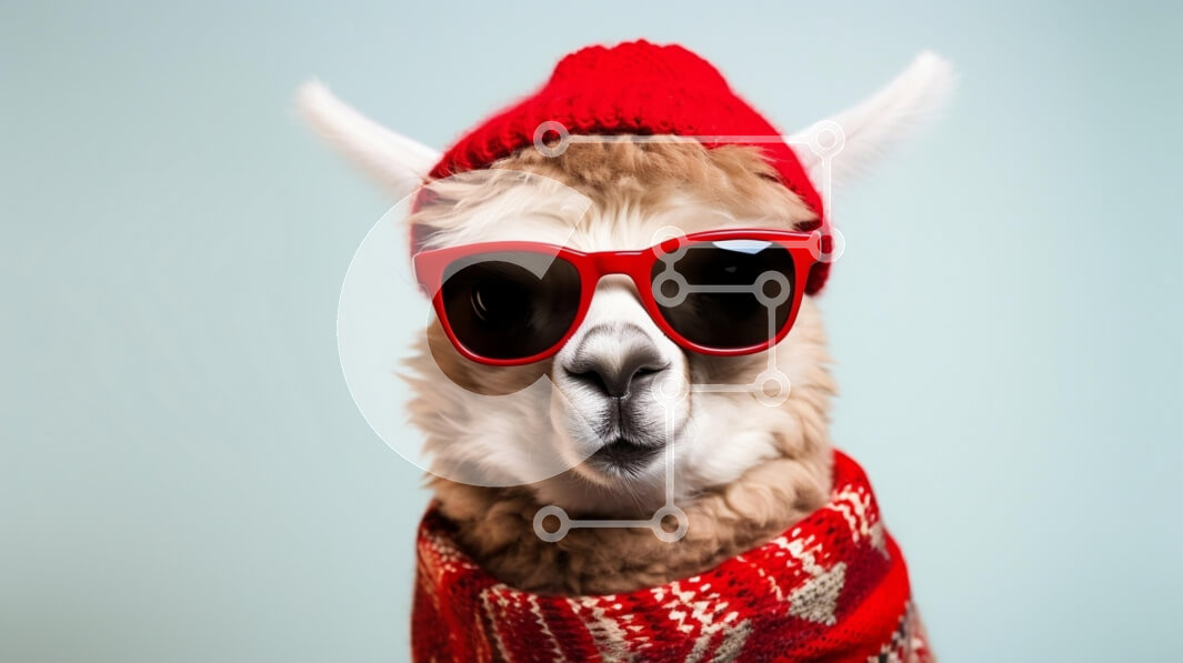 Intra Συλλεκτικό Ξύλινο Παζλ Plywood  4mm - Μοντέρνο λάμα με γυαλιά ηλίου και καπέλο Σε Ξύλινο Κουτί - Διαστάσεις: 10x10 cm – 25 κομμάτια