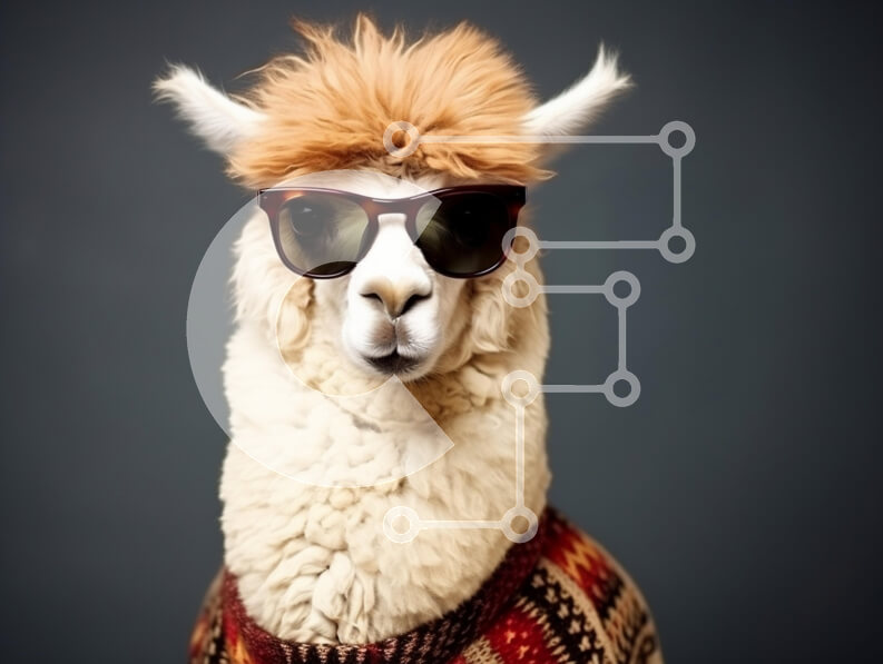 Intra Συλλεκτικό Ξύλινο Παζλ Plywood  4mm - Κομψό Alpaca σε γυαλιά ηλίου Σε Ξύλινο Κουτί - Διαστάσεις: 10x10 cm – 25 κομμάτια