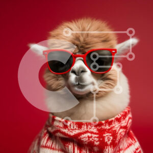 Intra Συλλεκτικό Ξύλινο Παζλ Plywood  4mm - Cool Alpaca σε γυαλιά ηλίου και πουλόβερ Σε Ξύλινο Κουτί - Διαστάσεις: 10x10 cm – 25 κομμάτια