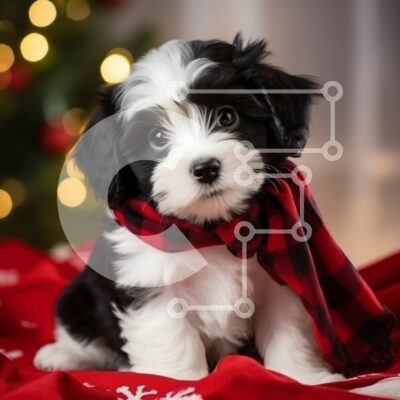 Intra Συλλεκτικό Ξύλινο Παζλ Plywood 4mm - Κουτάβι με κασκόλ για τις γιορτές Σε Ξύλινο Κουτί - Διαστάσεις: 10x10 cm – 25 κομμάτια - Image 1