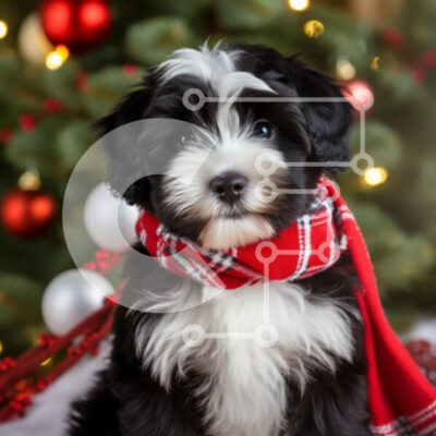 Intra Συλλεκτικό Ξύλινο Παζλ Plywood  4mm - Εορταστικό κουτάβι με χριστουγεννιάτικο κασκόλ Σε Ξύλινο Κουτί - Διαστάσεις: 10x10 cm – 25 κομμάτια - Image 1