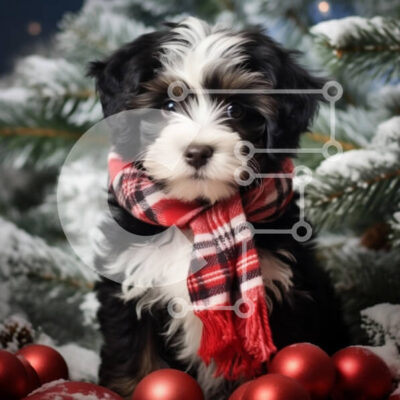 Intra Συλλεκτικό Ξύλινο Παζλ Plywood  4mm - Εορταστικό κουτάβι σε χιονισμένο περιβάλλον Σε Ξύλινο Κουτί - Διαστάσεις: 10x10 cm – 25 κομμάτια - Image 1