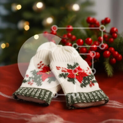 Intra Συλλεκτικό Ξύλινο Παζλ Plywood  4mm - Διακοσμητικά πλεκτά γάντια για τις γιορτές Σε Ξύλινο Κουτί - Διαστάσεις: 10x10 cm – 25 κομμάτια - Image 1