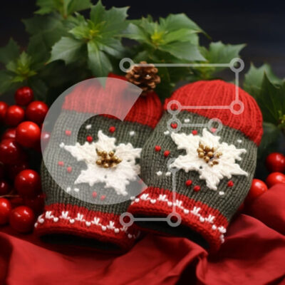 Intra Συλλεκτικό Ξύλινο Παζλ Plywood  4mm - Γιορτινά πλεκτά γάντια Σε Ξύλινο Κουτί - Διαστάσεις: 10x10 cm – 25 κομμάτια - Image 1