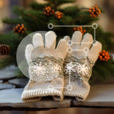 Intra Συλλεκτικό Ξύλινο Παζλ Plywood 4mm - Cozy πλεκτά γάντια για τις χειμερινές διακοπές Σε Ξύλινο Κουτί - Διαστάσεις: 10x10 cm – 25 κομμάτια - Image 1