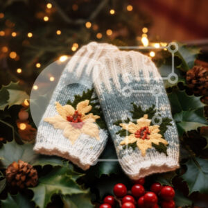 Intra Συλλεκτικό Ξύλινο Παζλ Plywood  4mm - Εορταστικά γάντια στο Holly Σε Ξύλινο Κουτί - Διαστάσεις: 10x10 cm – 25 κομμάτια