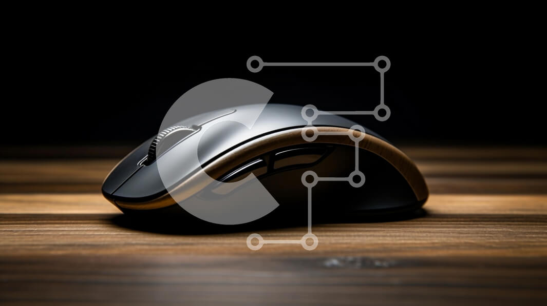 Intra Συλλεκτικό Ξύλινο Παζλ Plywood  4mm - Κομψό μαύρο ποντίκι υπολογιστή με ξύλινη προφορά Σε Ξύλινο Κουτί - Διαστάσεις Puzzle: 10x10 cm – 25 κομμάτια