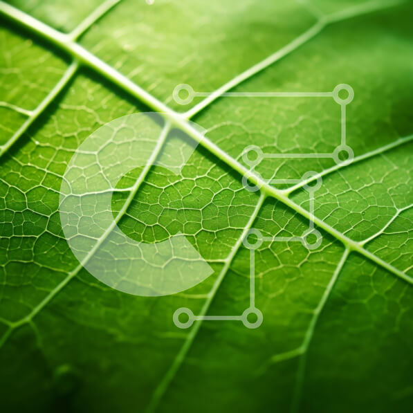 Intra Συλλεκτικό Ξύλινο Παζλ Plywood  4mm - Κοντινό πλάνο πράσινου φύλλου με περίπλοκες φλέβες και υφές Σε Ξύλινο Κουτί - Διαστάσεις: 10x10 cm – 25 κομμάτια