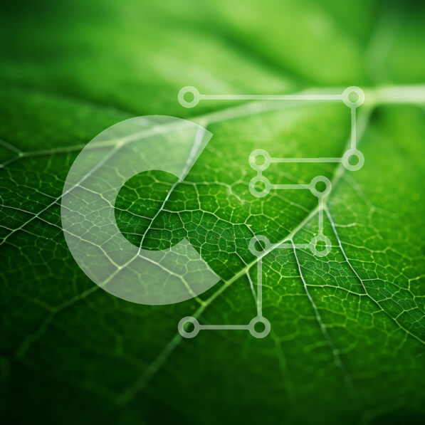 Intra Συλλεκτικό Ξύλινο Παζλ Plywood  4mm - Κοντινό πλάνο ενός πράσινου φύλλου με περίπλοκες φλέβες Σε Ξύλινο Κουτί - Διαστάσεις: 10x10 cm – 25 κομμάτια