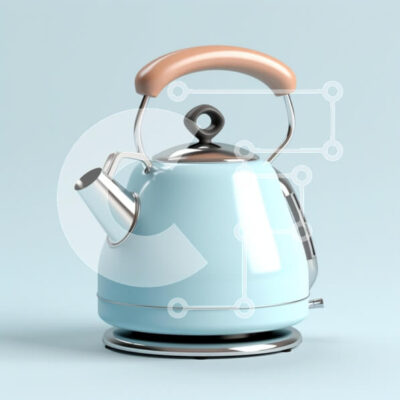 Intra Συλλεκτικό Ξύλινο Παζλ Plywood  4mm - Κομψός μπλε βραστήρας Σε Ξύλινο Κουτί - Διαστάσεις: 10x10 cm – 25 κομμάτια - Image 1