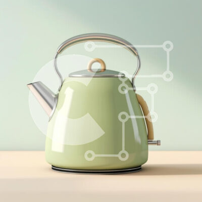 Intra Συλλεκτικό Ξύλινο Παζλ Plywood  4mm - Μοντέρνος ανοιχτός πράσινος βραστήρας Σε Ξύλινο Κουτί - Διαστάσεις: 10x10 cm – 25 κομμάτια - Image 1