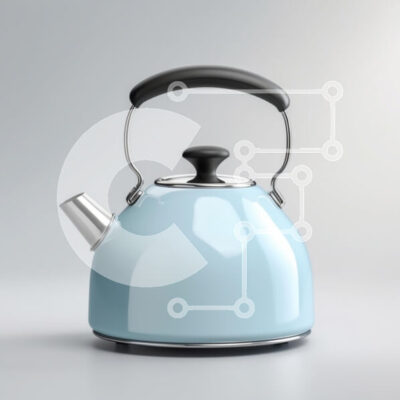 Intra Συλλεκτικό Ξύλινο Παζλ Plywood  4mm - Μοντέρνος γαλάζιος βραστήρας Σε Ξύλινο Κουτί - Διαστάσεις: 10x10 cm – 25 κομμάτια - Image 1