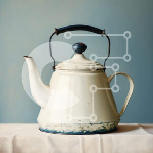 Intra Συλλεκτικό Ξύλινο Παζλ Plywood  4mm - Εκλεκτής ποιότητας βραστήρας κρέμας σε μπλε φόντο Σε Ξύλινο Κουτί - Διαστάσεις: 10x10 cm – 25 κομμάτια