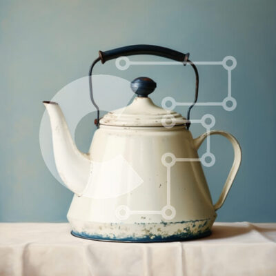 Intra Συλλεκτικό Ξύλινο Παζλ Plywood  4mm - Εκλεκτής ποιότητας βραστήρας κρέμας σε μπλε φόντο Σε Ξύλινο Κουτί - Διαστάσεις: 10x10 cm – 25 κομμάτια - Image 1