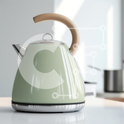 Intra Συλλεκτικό Ξύλινο Παζλ Plywood 4mm - Μοντέρνος πράσινος βραστήρας στην κουζίνα Σε Ξύλινο Κουτί - Διαστάσεις: 10x10 cm – 25 κομμάτια - Image 1