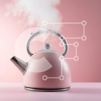 Intra Συλλεκτικό Ξύλινο Παζλ Plywood  4mm - Ροζ βραστήρας με ατμό Σε Ξύλινο Κουτί - Διαστάσεις: 10x10 cm – 25 κομμάτια - Image 1