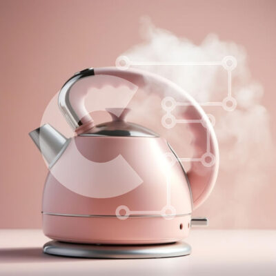 Intra Συλλεκτικό Ξύλινο Παζλ Plywood  4mm - Κομψός ροζ βραστήρας με ατμό Σε Ξύλινο Κουτί - Διαστάσεις: 10x10 cm – 25 κομμάτια - Image 1