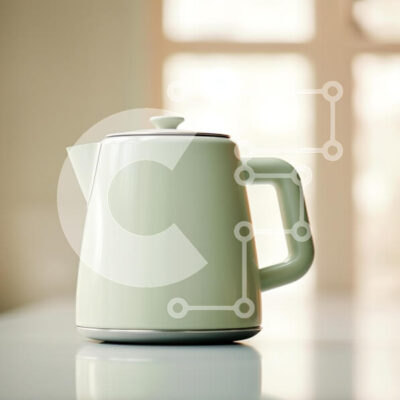 Intra Συλλεκτικό Ξύλινο Παζλ Plywood 4mm - Σύγχρονος πράσινος βραστήρας σε λευκή επιφάνεια Σε Ξύλινο Κουτί - Διαστάσεις: 10x10 cm – 25 κομμάτια - Image 1