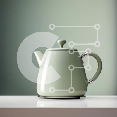 Intra Συλλεκτικό Ξύλινο Παζλ Plywood  4mm - Σύγχρονος πράσινος βραστήρας σε λευκή επιφάνεια Σε Ξύλινο Κουτί - Διαστάσεις: 10x10 cm – 25 κομμάτια - Image 1