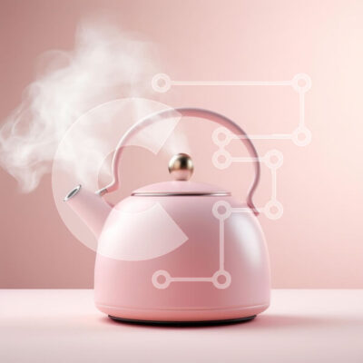 Intra Συλλεκτικό Ξύλινο Παζλ Plywood  4mm - Κομψός ροζ βραστήρας με ατμό Σε Ξύλινο Κουτί - Διαστάσεις: 10x10 cm – 25 κομμάτια - Image 1