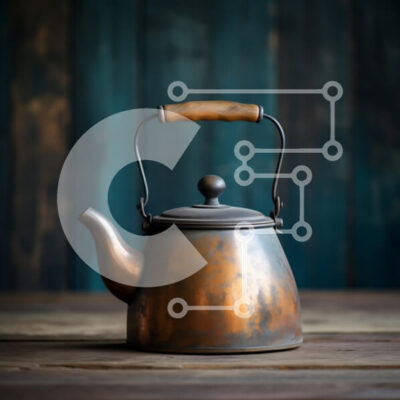 Intra Συλλεκτικό Ξύλινο Παζλ Plywood  4mm - Vintage χάλκινο βραστήρα σε ξύλινο τραπέζι Σε Ξύλινο Κουτί - Διαστάσεις: 10x10 cm – 25 κομμάτια - Image 1