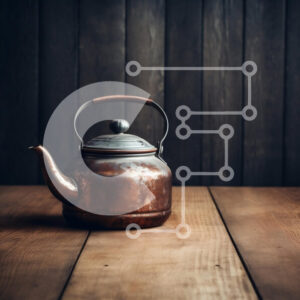 Intra Συλλεκτικό Ξύλινο Παζλ Plywood  4mm - Vintage χάλκινο βραστήρα σε ξύλινο τραπέζι Σε Ξύλινο Κουτί - Διαστάσεις: 10x10 cm – 25 κομμάτια