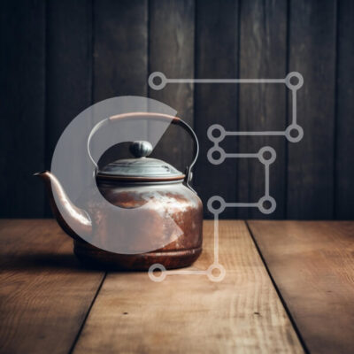 Intra Συλλεκτικό Ξύλινο Παζλ Plywood  4mm - Vintage χάλκινο βραστήρα σε ξύλινο τραπέζι Σε Ξύλινο Κουτί - Διαστάσεις: 10x10 cm – 25 κομμάτια - Image 1