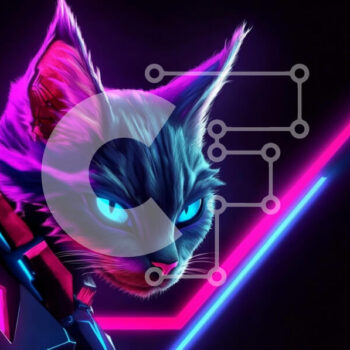 Intra Συλλεκτικό Ξύλινο Παζλ Plywood  4mm - Neon Cyberpunk Cat Σε Ξύλινο Κουτί - Διαστάσεις Puzzle: 10x10 cm – 25 κομμάτια - Image 1