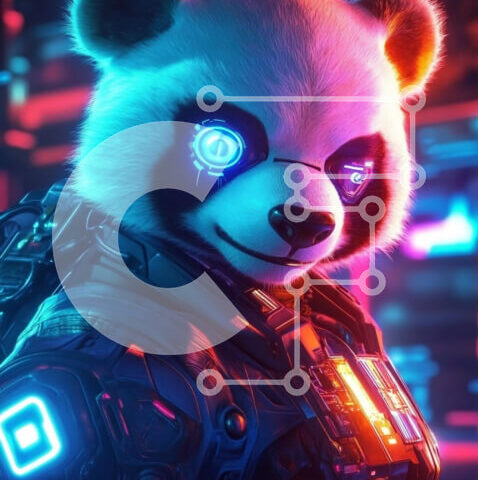 Intra Συλλεκτικό Ξύλινο Παζλ Plywood  4mm - Φουτουριστικός χαρακτήρας Panda Σε Ξύλινο Κουτί - Διαστάσεις Puzzle: 10x10 cm – 25 κομμάτια - Image 1