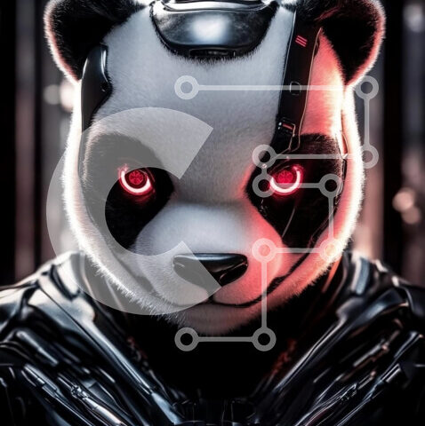 Intra Συλλεκτικό Ξύλινο Παζλ Plywood  4mm - Φουτουριστικό ρομπότ Panda Σε Ξύλινο Κουτί - Διαστάσεις Puzzle: 10x10 cm – 25 κομμάτια - Image 1