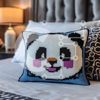 Intra Συλλεκτικό Ξύλινο Παζλ Plywood  4mm - Χαριτωμένο μαξιλάρι Panda σε ένα κρεβάτι Σε Ξύλινο Κουτί - Διαστάσεις Puzzle: 10x10 cm – 25 κομμάτια - Image 1