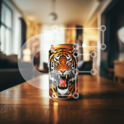 Intra Συλλεκτικό Ξύλινο Παζλ Plywood  4mm - Ζωντανό δοχείο ποτών με γραφικό Tiger σε εσωτερικό περιβάλλον Σε Ξύλινο Κουτί - Διαστάσεις: 10x10 cm – 25 κομμάτια - Image 1