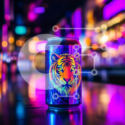 Intra Συλλεκτικό Ξύλινο Παζλ Plywood  4mm - Πολύχρωμο κουτάκι ποτών με σχέδιο Tiger Σε Ξύλινο Κουτί - Διαστάσεις: 10x10 cm – 25 κομμάτια - Image 1