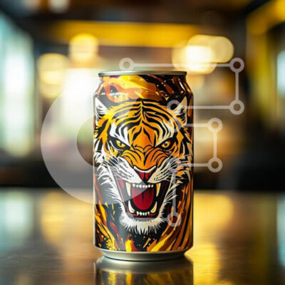 Intra Συλλεκτικό Ξύλινο Παζλ Plywood  4mm - Δοχείο ποτών Tiger-Design Σε Ξύλινο Κουτί - Διαστάσεις: 10x10 cm – 25 κομμάτια - Image 1