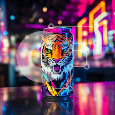 Intra Συλλεκτικό Ξύλινο Παζλ Plywood  4mm - Πολύχρωμο δοχείο ποτών Tiger Σε Ξύλινο Κουτί - Διαστάσεις: 10x10 cm – 25 κομμάτια - Image 1