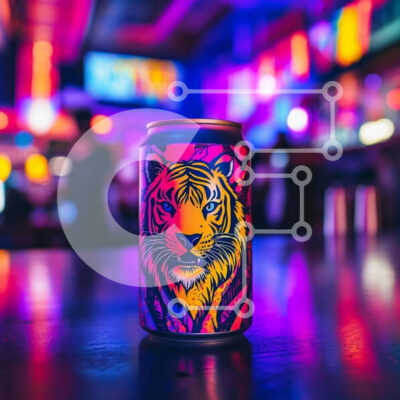 Intra Συλλεκτικό Ξύλινο Παζλ Plywood  4mm - Ζωντανό κουτί ποτών με σχέδιο Tiger Σε Ξύλινο Κουτί - Διαστάσεις: 10x10 cm – 25 κομμάτια - Image 1