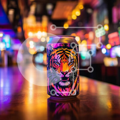 Intra Συλλεκτικό Ξύλινο Παζλ Plywood  4mm - Πολύχρωμο Tiger Can στο μπαρ Σε Ξύλινο Κουτί - Διαστάσεις: 10x10 cm – 25 κομμάτια - Image 1