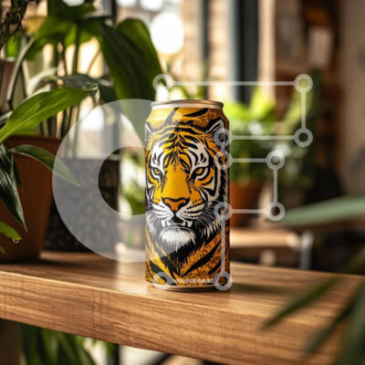 Intra Συλλεκτικό Ξύλινο Παζλ Plywood  4mm - Tiger Illustrated Can σε ένα άνετο περιβάλλον Σε Ξύλινο Κουτί - Διαστάσεις: 10x10 cm – 25 κομμάτια - Image 1