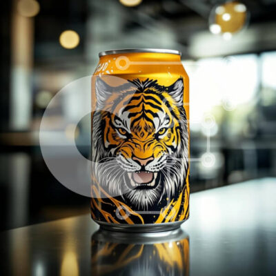 Intra Συλλεκτικό Ξύλινο Παζλ Plywood  4mm - Δοχείο ποτών Tiger Illustrated Σε Ξύλινο Κουτί - Διαστάσεις: 10x10 cm – 25 κομμάτια - Image 1