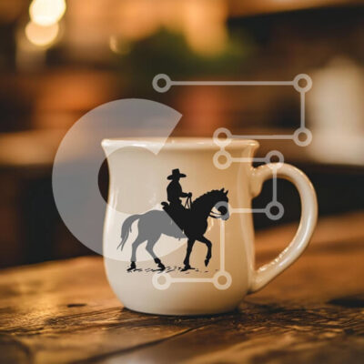 Intra Συλλεκτικό Ξύλινο Παζλ Plywood 4mm - Καλλιτεχνική κούπα με σιλουέτα καβαλάρη Σε Ξύλινο Κουτί - Διαστάσεις: 10x10 cm – 25 κομμάτια - Image 1