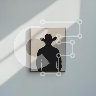 Intra Συλλεκτικό Ξύλινο Παζλ Plywood  4mm - Σιλουέτα ενός καουμπόη Σε Ξύλινο Κουτί - Διαστάσεις Puzzle: 10x10 cm – 25 κομμάτια - Image 1