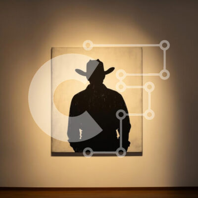 Intra Συλλεκτικό Ξύλινο Παζλ Plywood  4mm - Σιλουέτα ενός καουμπόη Σε Ξύλινο Κουτί - Διαστάσεις Puzzle: 10x10 cm – 25 κομμάτια - Image 1