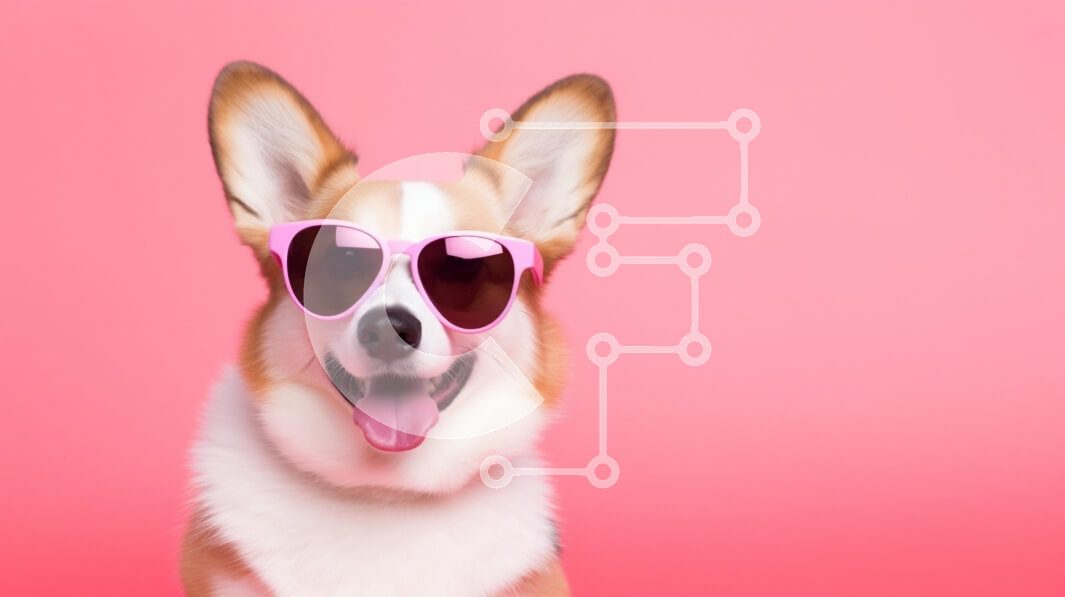 Intra Συλλεκτικό Ξύλινο Παζλ Plywood  4mm - Σκύλος Corgi με ροζ γυαλιά ηλίου Σε Ξύλινο Κουτί - Διαστάσεις: 10x10 cm – 25 κομμάτια