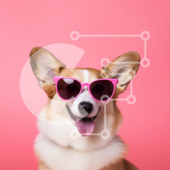 Intra Συλλεκτικό Ξύλινο Παζλ Plywood  4mm - Corgi Dog που φοράει γυαλιά ηλίου Σε Ξύλινο Κουτί - Διαστάσεις: 10x10 cm – 25 κομμάτια - Image 1