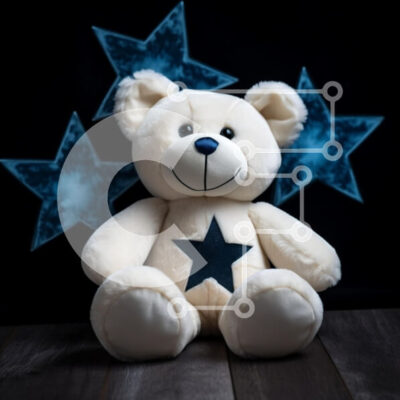 Intra Συλλεκτικό Ξύλινο Παζλ Plywood 4mm - Χαριτωμένο βελούδινο αρκουδάκι με αστέρια Σε Ξύλινο Κουτί - Διαστάσεις: 10x10 cm – 25 κομμάτια - Image 1