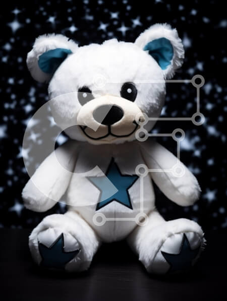 Intra Συλλεκτικό Ξύλινο Παζλ Plywood  4mm - Αφράτο λευκό αρκουδάκι με μπλε πινελιές Σε Ξύλινο Κουτί - Διαστάσεις: 10x10 cm – 25 κομμάτια