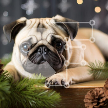 Intra Συλλεκτικό Ξύλινο Παζλ Plywood 4mm - Pug Dog σε περιβάλλον διακοπών Σε Ξύλινο Κουτί - Διαστάσεις: 10x10 cm – 25 κομμάτια - Image 1