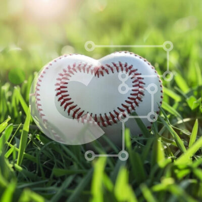 Intra Συλλεκτικό Ξύλινο Παζλ Plywood  4mm - Μπέιζμπολ σε σχήμα καρδιάς στο γρασίδι Σε Ξύλινο Κουτί - Διαστάσεις Puzzle: 10x10 cm – 25 κομμάτια - Image 1