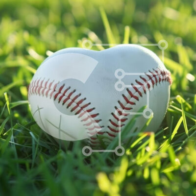 Intra Συλλεκτικό Ξύλινο Παζλ Plywood  4mm - Μπέιζμπολ σε σχήμα καρδιάς στο γρασίδι Σε Ξύλινο Κουτί - Διαστάσεις: 10x10 cm – 25 κομμάτια - Image 1